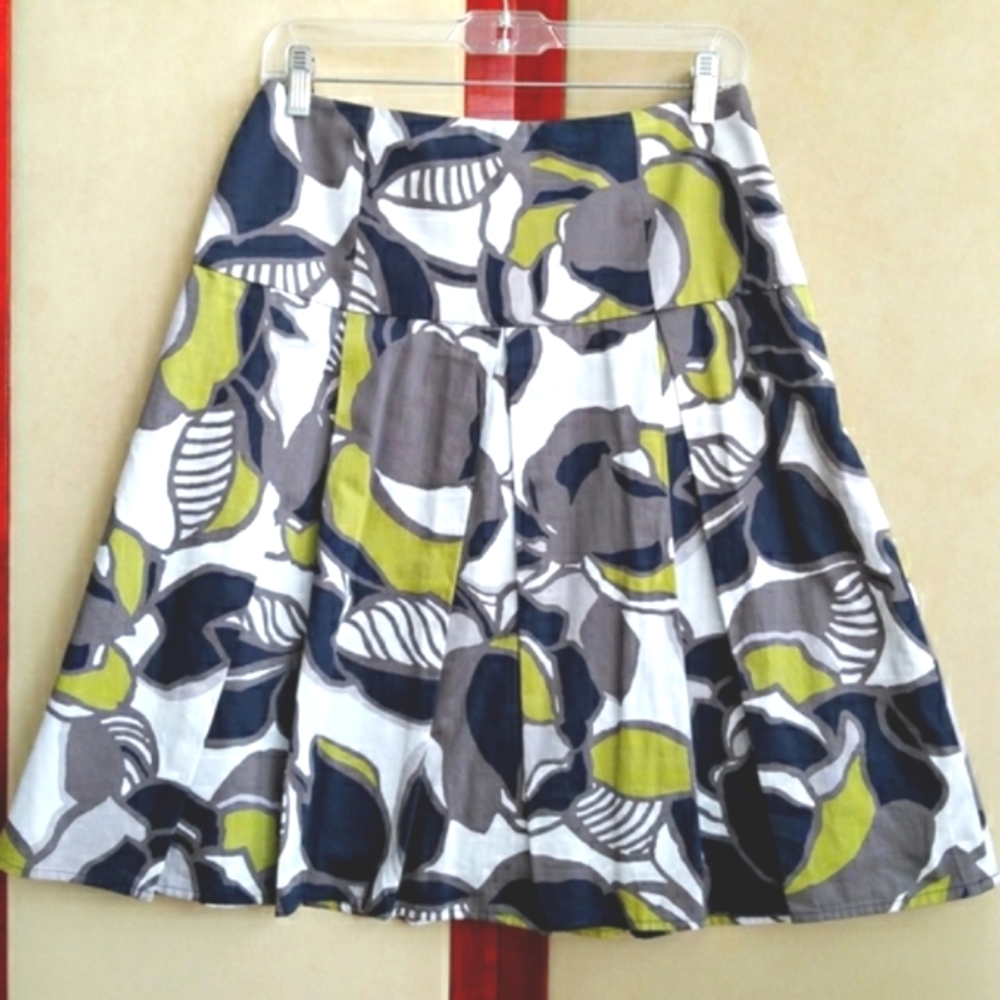 Nine West Multi Color Pleated Lined Skirt 4